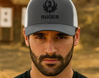 Truckerpet met Ruger-logo | Geborduurde mesh-snapbackhoed