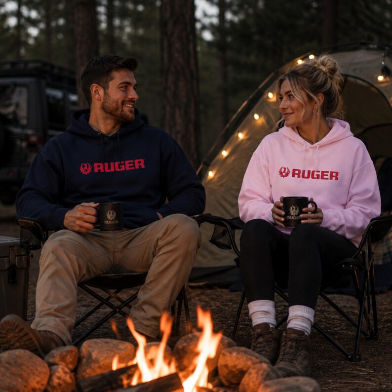Stay warm in style with this Ruger logo hoodie, perfect for camping trips, range days, or outdoor adventures. Made from soft fleece for comfort and durability. Pairs effortlessly with jeans, tactical pants, or boots. A must‑have for gun owners, outdoor enthusiasts, and 2A supporters