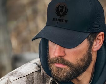Cappellino da camionista con logo Ruger / Cappellino snapback in rete ricamato