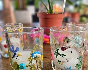 Fairy Tea Candle Sets: Decorative Dried Flower Tea Candles and Votive Holders 2.5"x2"