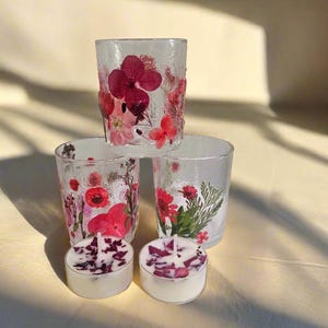 Fairy Tea Candles: Decorative Dried Flower Tea Candles and Votive Holders 2.5"x2"