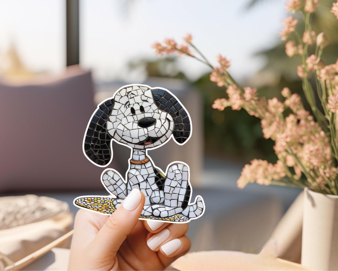 Snoopy Pool Sticker Mosaic Snoopy Sticker – Stained Glass-inspired Vinyl Decal, Water ...