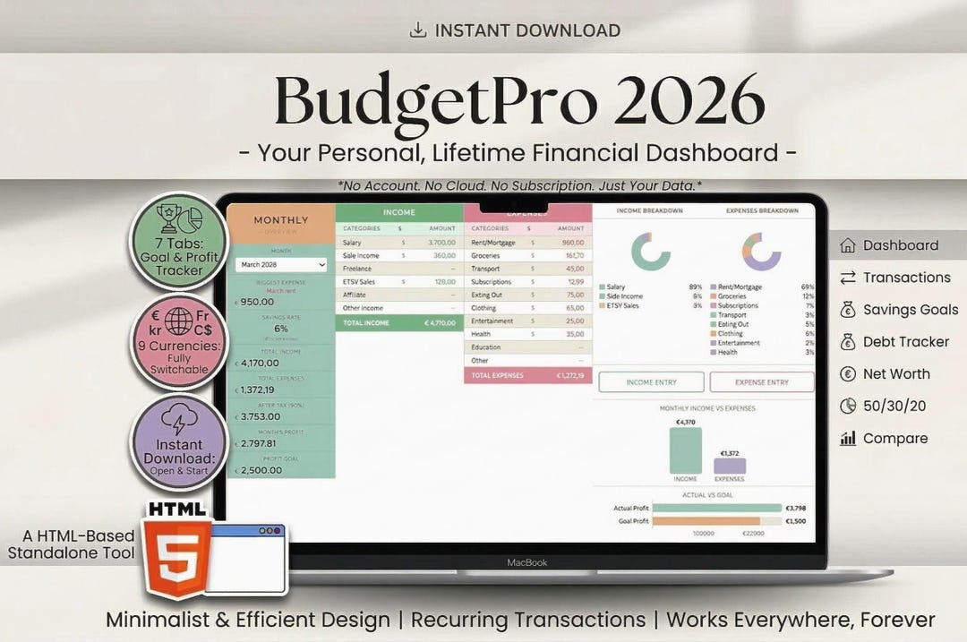 Interactive Web App Budget Planner | Personal Finance Tool | HTML ...