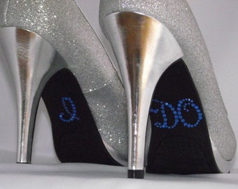 Rhinestone Crystal I Do Shoe Sticker -Sapphire Blue