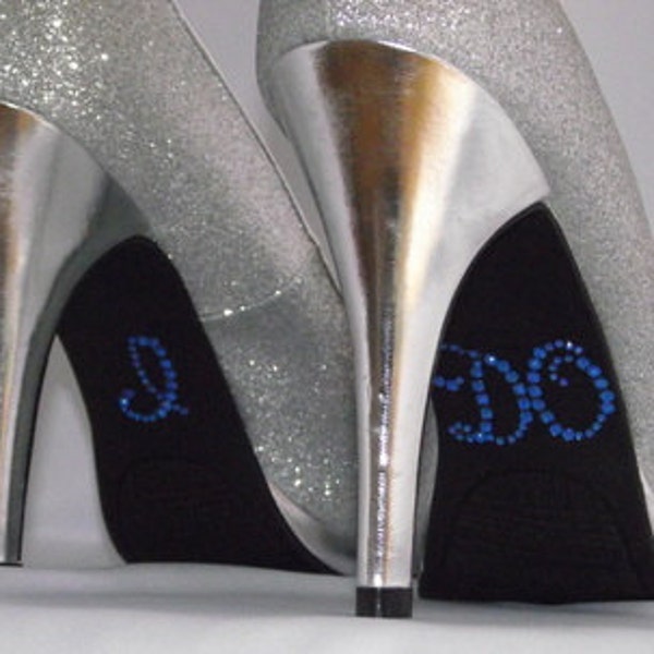 Rhinestone Crystal I Do Shoe Sticker -Sapphire Blue