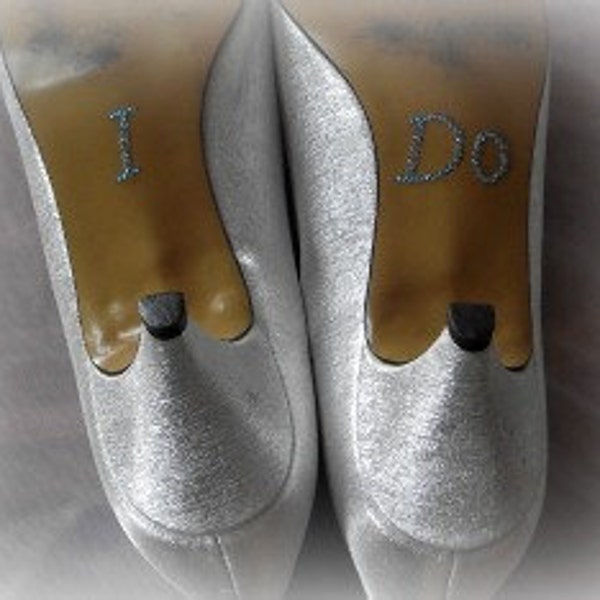 Rhinestone Crystal I Do Shoe Sticker - Light Blue