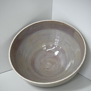 Handmade Ceramic Serving Bowl - Soft Purple Glaze