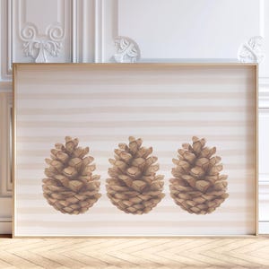 Kiefernzapfen Wand Kunstdruck, neutrales Herbst Poster, minimalistischer Kiefernzapfen Kunstdruck, moderne Bauernhaus Dekoration, Herbst Wandkunst, digitaler Download