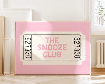 The Snooze Club Print: Funny Bedroom Wall Art (Digital Download)