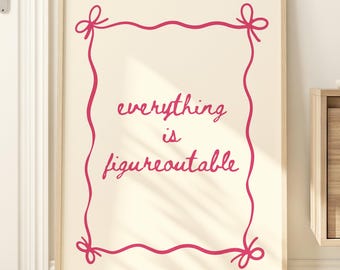 Todo tiene solución: Póster rosa con cita inspiradora (Descarga digital)