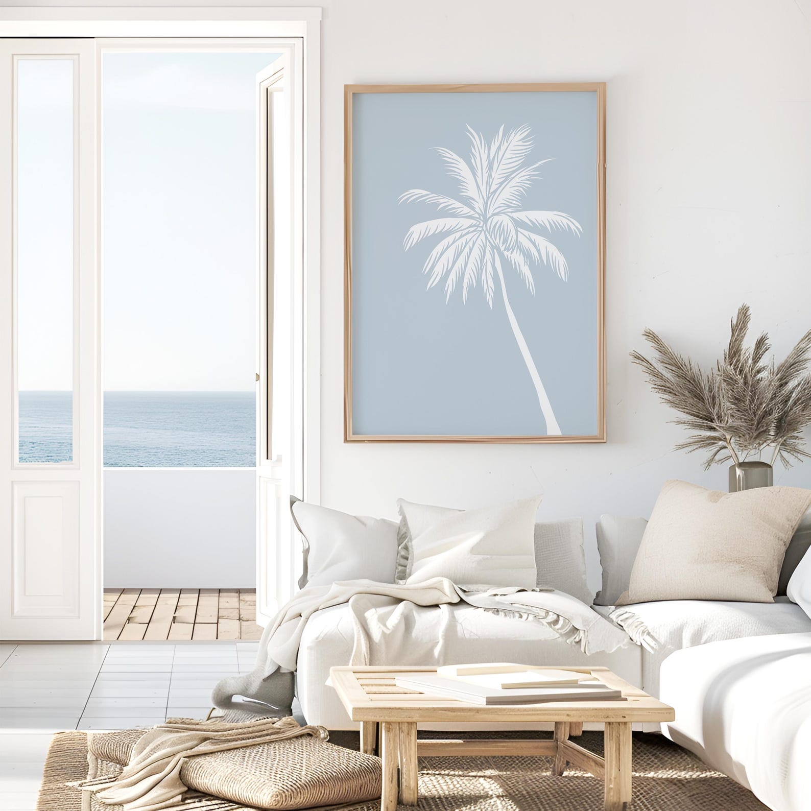 Blue Beach Prints Set of 6, Trendy Coastal Wall Art Posters, Beach ...