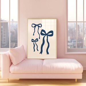 Navy Blue Trendy Dorm Prints Set Of 6, Retro Preppy Girly Dorm Decor, College Apartment Aesthetic, Cheetah Print, Kiss Lips Poster, Digital image 5
