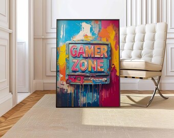 Cuadro De Lienzo Impreso Gamer Para Habitación | Arte De Videojuegos Enmarcado | Varios Tamaños
