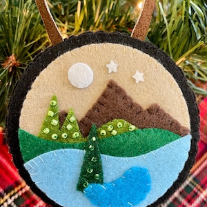 Rocky Mountain Riverbend Mountain Ornament