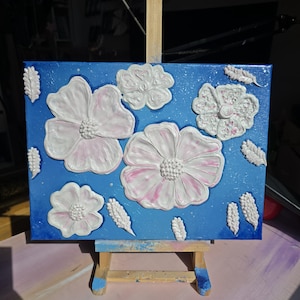 3D Floral Painting – Textured Acrylic Wall Art (30x40cm)