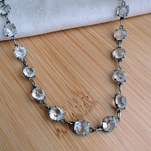 Vintage Riviere Art Deco Paste Stones Open Back Crystal Necklace1920s/30s, Unique Gift Idea, Vintage Jewellery