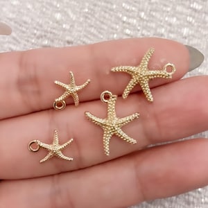 Gold Starfish Charms for Jewelry Making Supplies Starfish Bracelet Charm Starfish Earring Charm Ocean Beach DIY Craft Supplies