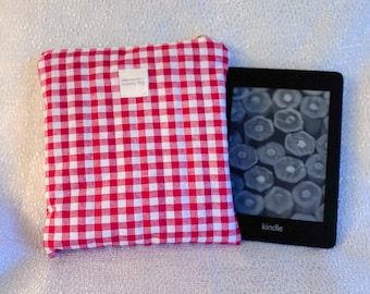 Red Retro Kindle Sleeve Book Sleeve Kindle Paperwhite Sleeve Quilted Kindle Pouch Cute iPad mini Pouch Kindle Scribe Sleeve Kobo