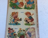 Original Duro Decals Vintage nursery rhyme water slide transfers