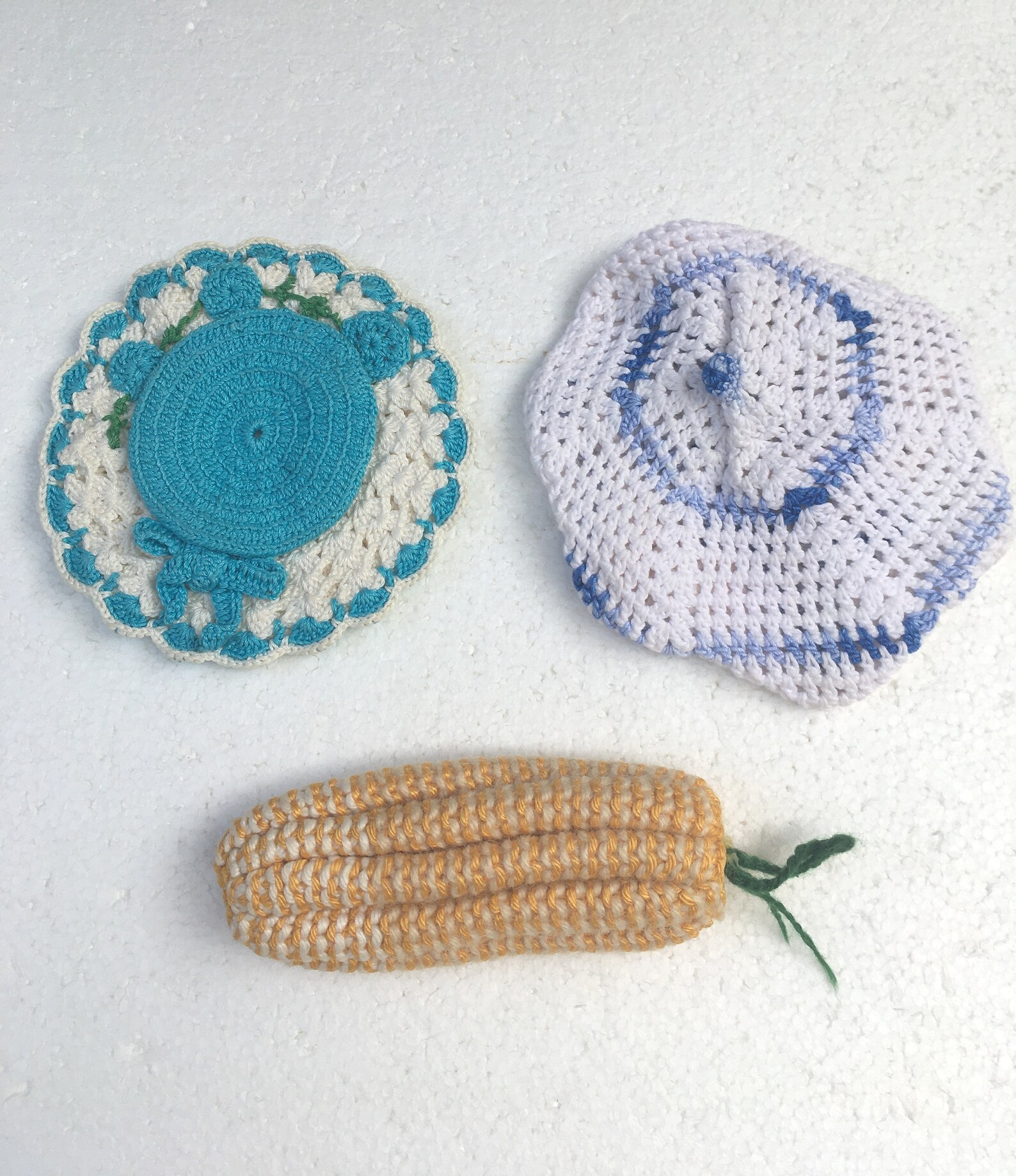 Vintage Novelty Crochet Pot Holders/ Hats & Corn on the Cob Etsy