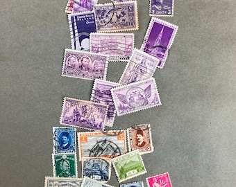 1930's US & international used stamps/ 24 Postmarked Commemoratives / Philately