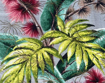 Vintage bark cloth yardage / 44" x 60" original Val mid century print