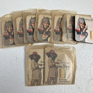 Lot of 9 Vintage cigarettes advertising needle books / Virginia Slims cigarettes/Tobacciana collectibles
