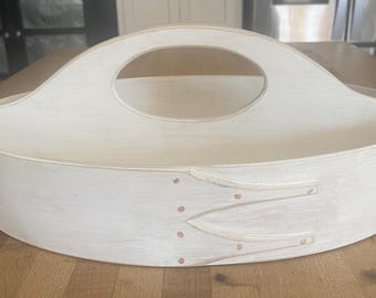 White Painted Shaker Oval Divided Carrier #7