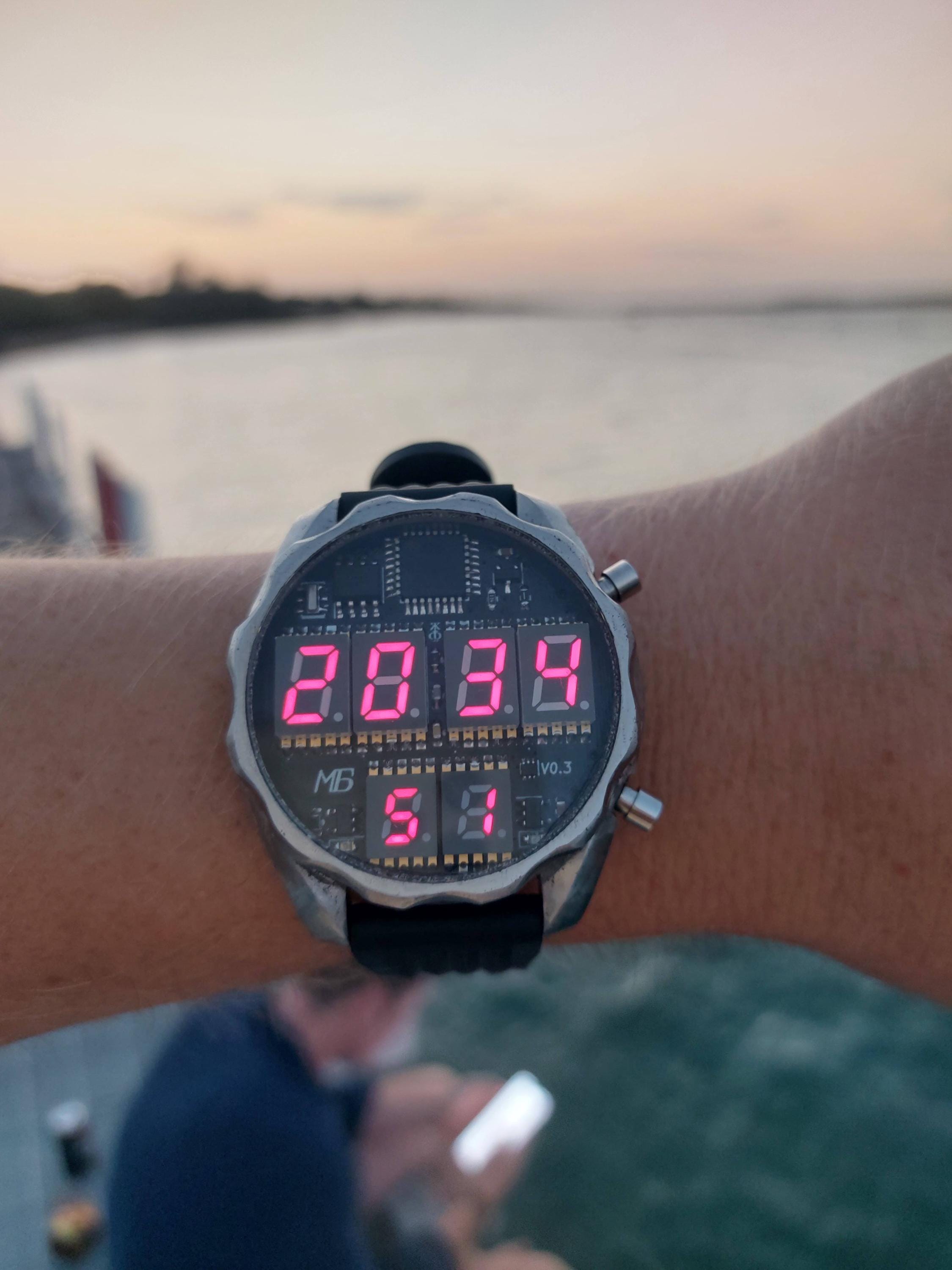 The Original V4 7-segment Watch | Handmade Digital Timepiece