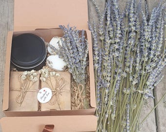 Lavender fregrance Oil Goat Milk Soap  & Lavender Soy Candle - Handmade Gift Set - Relaxation, Australian Made