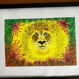 サーカス ライオン クリスマス ギフト 壁アート 野生動物 動物園 花 カラフルな抽象画