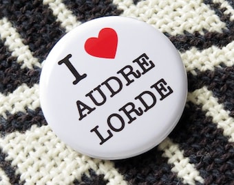 AUDRE LORDE Pin l Feminist Poet Pinback Button l Social Justice Stocking Stuffer l Bookish Gifts