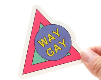 WAY GAY Sticker l Cute Gay Gift l Queer Laptop Sticker