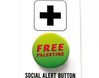 FREE PALESTINE Pinback Button Ceasefire in Gaza pin donated proceeds