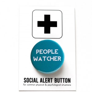 PEOPLE WATCHER Pinkback Button observer gift