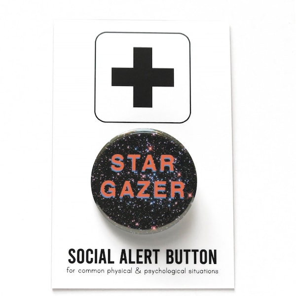 STAR GAZER Pinback Button romantic pin