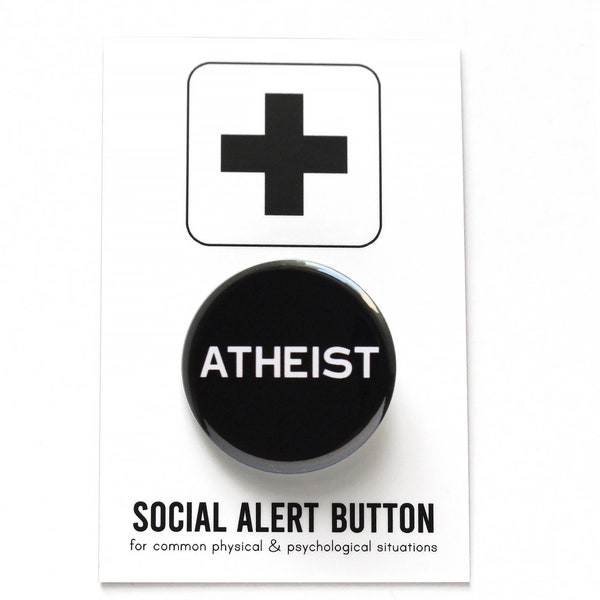 ATHEIST Pinback Button secular agnostic science gift