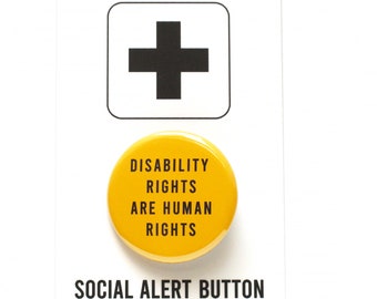 DISABILITY RIGHTS Are Human Rights pinback button social justice