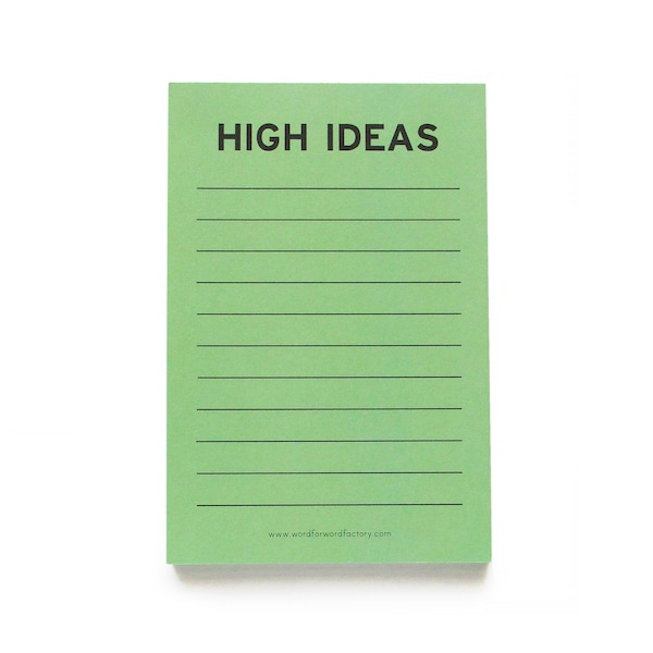 HIGH IDEAS Notepad cannabis stoner desk accessory stocking stuffer
