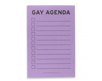 GAY AGENDA Queer Notepad To-Do List Checklist queer stocking stuffer