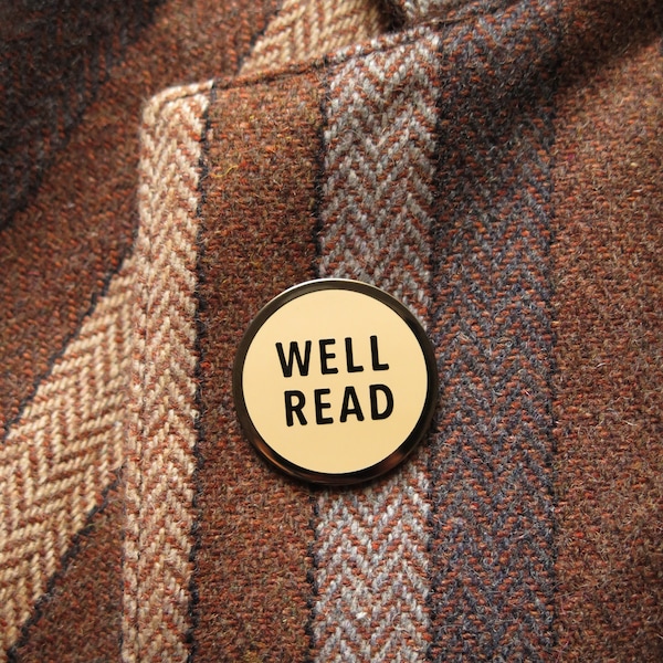 WELL READ enamel lapel pin book lover gift