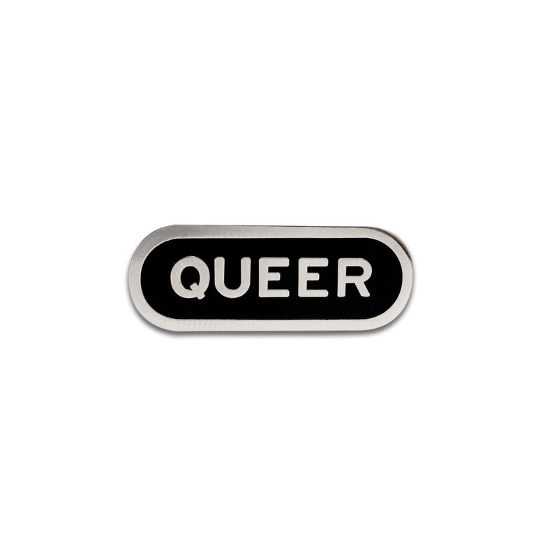 QUEER Enamel Lapel Pin gay stocking stuffer image 1