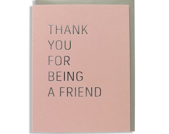 Thank You For Being a Friend Hot Foil Greeting Card