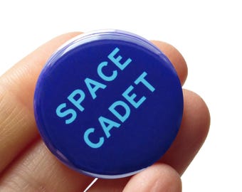 SPACE CADET Pin 1.25" Pinback Button l Spacey Stocking Stuffer l Stargazer Gift