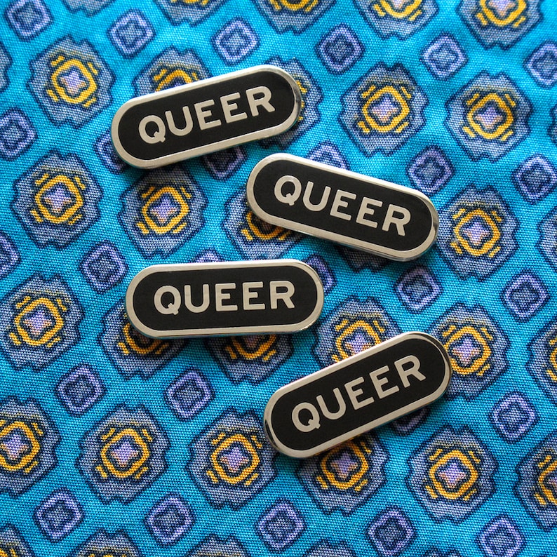 QUEER Enamel Lapel Pin gay stocking stuffer image 5