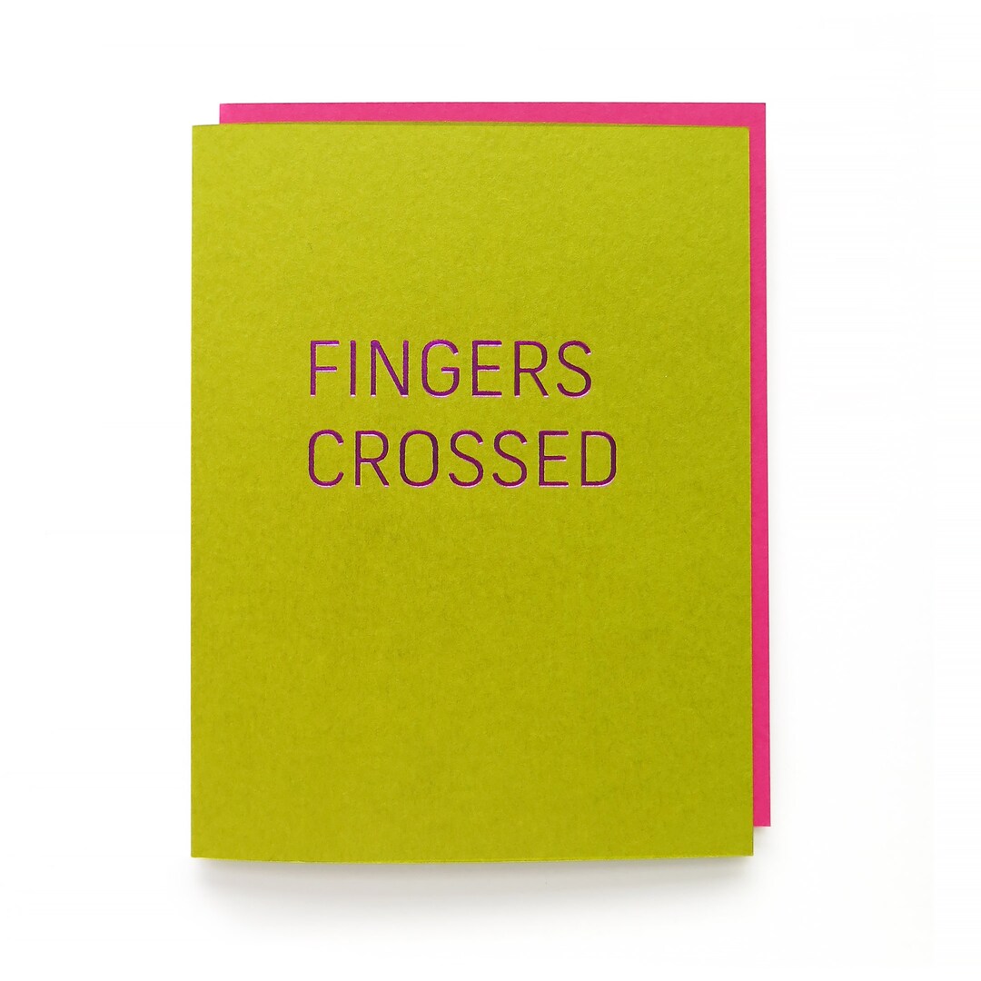 FINGERS CROSSED Hot Foil Greeting Card Good Luck - Etsy