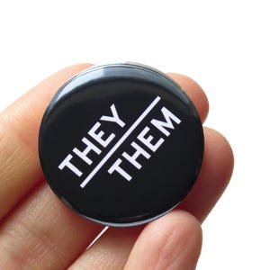 Botón de pinback con pronombre ELLOS/ELLOS, regalo para calcetín navideño queer