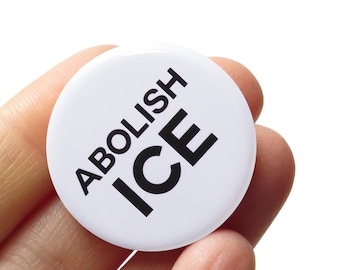 Pin político "Abolir el Hielo" de 1,25" Pinback Pin Pro Inmigración Activista por la Justicia Social