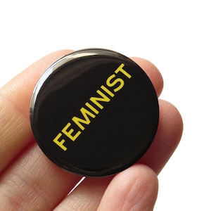 FEMINIST PIN Feminist 1.25&quot; Pinback Button l Pink Feminist Pin l Equality Women&#39;s History Month Buttons