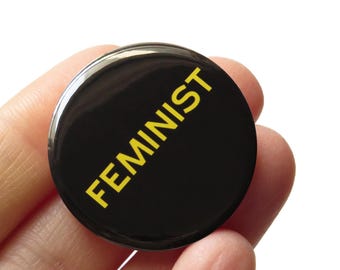 FEMINIST PIN Feminist 1.25" Pinback Button l Pink Feminist Pin l Equality Women's History Month Buttons